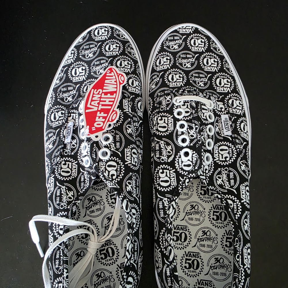 Vans Black and White Graphic Sneakers